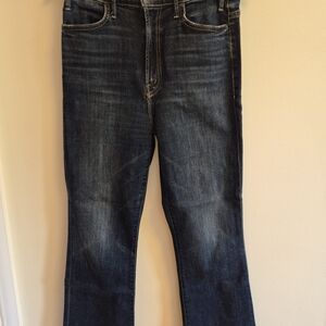 MOTHER Women's Ankle Crop Jeans in Dark Blue Wash